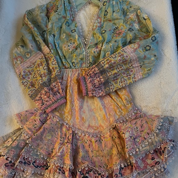 SOLD - NWOT, HEMANT & NANDITA, Missima mini dress in mixed pastels. - Picture 4 of 7
